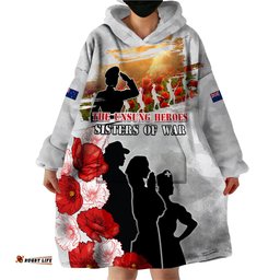 new zealand anzac day wearable blanket hoodie the unsung heroes sisters of war lt05