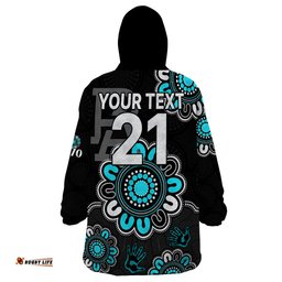 custom personalised afl port adelaide power 1870 aboriginal wearable blanket hoodie
