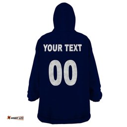 custom text and number nrl cowboys wearable blanket hoodie mix jersey
