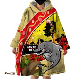 dolphins anzac day wearable blanket hoodie rosemary starring night style