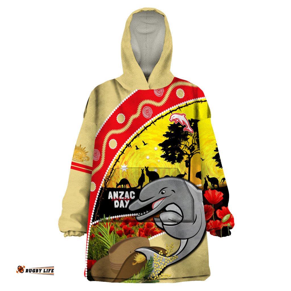dolphins anzac day wearable blanket hoodie rosemary starring night style