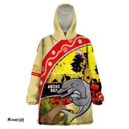 dolphins anzac day wearable blanket hoodie rosemary starring night style