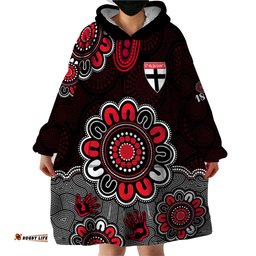 afl st kilda saints 1873 aboriginal wearable blanket hoodie