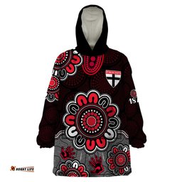 afl st kilda saints 1873 aboriginal wearable blanket hoodie