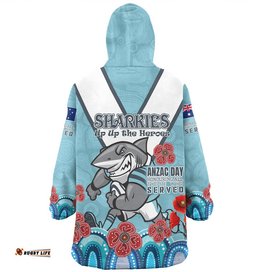 australia sutherland and cronulla anzac custom wearable blanket hoodie up up the heroes wearable blanket hoodie