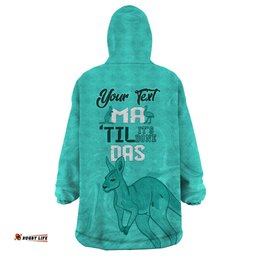 personalised matildas australia day wearable blanket hoodie proud to be tillies turquoise version