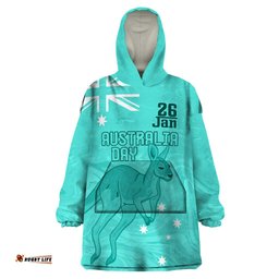 personalised matildas australia day wearable blanket hoodie proud to be tillies turquoise version