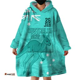 personalised matildas australia day wearable blanket hoodie proud to be tillies turquoise version
