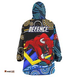 cowboys rugby snug hoodie queensland cowboys with aboriginal dot painting style oodie blanket