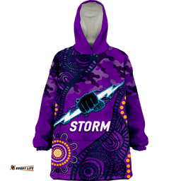 custom personalised storm rugby anzac day camouflage indigenous art wearable blanket hoodie