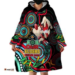 swans football aboriginal art wearable blanket hoodie naidoc indigenous tribal