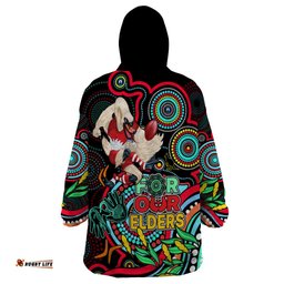 swans football aboriginal art wearable blanket hoodie naidoc indigenous tribal