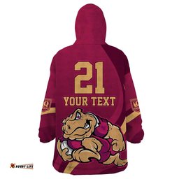 custom qld maroons cane toad wearable blanket hoodie queensland origin no2