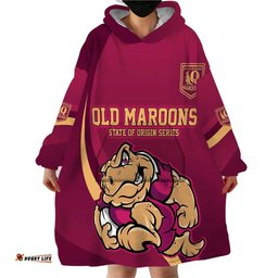 custom qld maroons cane toad wearable blanket hoodie queensland origin no2