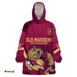 custom qld maroons cane toad wearable blanket hoodie queensland origin no2
