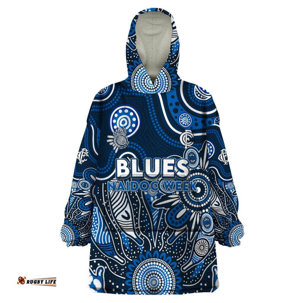personalised blues naidoc week 2024 wearable blanket hoodie aussie aboriginal art dt02