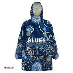 personalised blues naidoc week 2024 wearable blanket hoodie aussie aboriginal art dt02