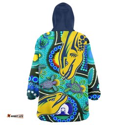 parramatta eels rugby snug hoodie custom indigenous parramatta eels with aboriginal and torres strait islander flag oodie blanket