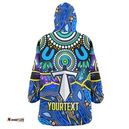 titans rugby snug hoodie custom titans rugby indigenous aboriginal dot painting style oodie blanket
