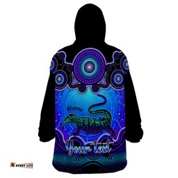 personalised australia capricorn goanna zodiac wearable blanket hoodie auz astrology aboriginal blue