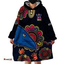 afl adelaide football the crows 1990 aboriginal wearable blanket hoodie