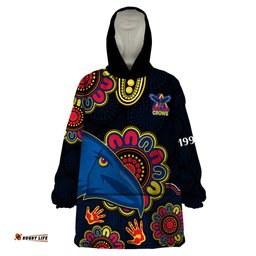 afl adelaide football the crows 1990 aboriginal wearable blanket hoodie