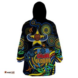 cowboys rugby aboriginal art wearable blanket hoodie naidoc indigenous tribal