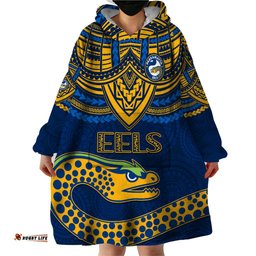 eels rugby wearable blanket hoodie polynesian and aboriginal vibe