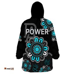 afl port adelaide power 1870 aboriginal wearable blanket hoodie