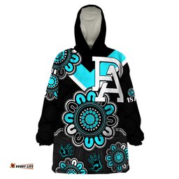 afl port adelaide power 1870 aboriginal wearable blanket hoodie