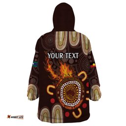 personalised naidoc week 2024 wearable blanket hoodie aussie map with aboriginal