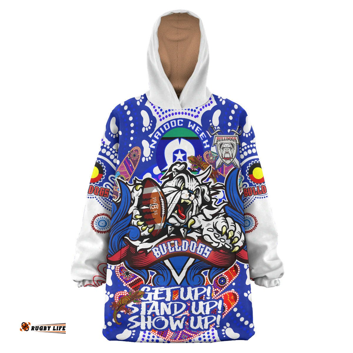 bulldogs rugby naidoc week snug hoodie super angry bulldogs naidoc week celebrations oodie blanket