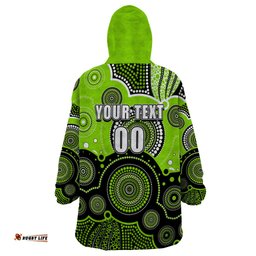 custom text and number thunders bbl wearable blanket hoodie aboriginal patterns