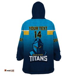 personalised titans rugby wearable blanket hoodie gold coast 2007 sporty style