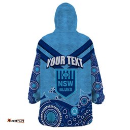 custom state of origin nsw blues vs qld maroon rugby wearable blanket hoodie blue style