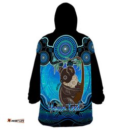 personalised australia cancer koala zodiac wearable blanket hoodie auz astrology aboriginal aqua