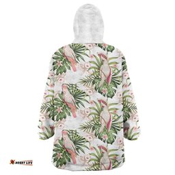australia pink cockatoo wearable blanket hoodie aussie orchids seamless pattern