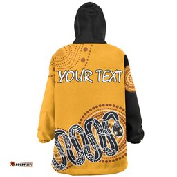 Australia Aboriginal Custom Snug Hoodie - Orange Rainbow Serpent Dreaming Inspired Snug Hoodie