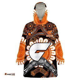 giants football wearable blanket hoodie boomerang indigenous dots