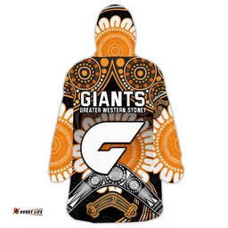 giants football wearable blanket hoodie boomerang indigenous dots