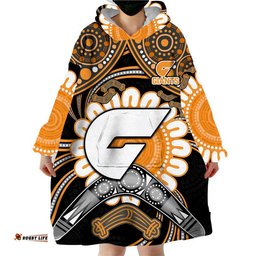 giants football wearable blanket hoodie boomerang indigenous dots
