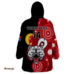 custom text and number north sydney rugby naidoc wearable blanket hoodie bears indigenous for our elders