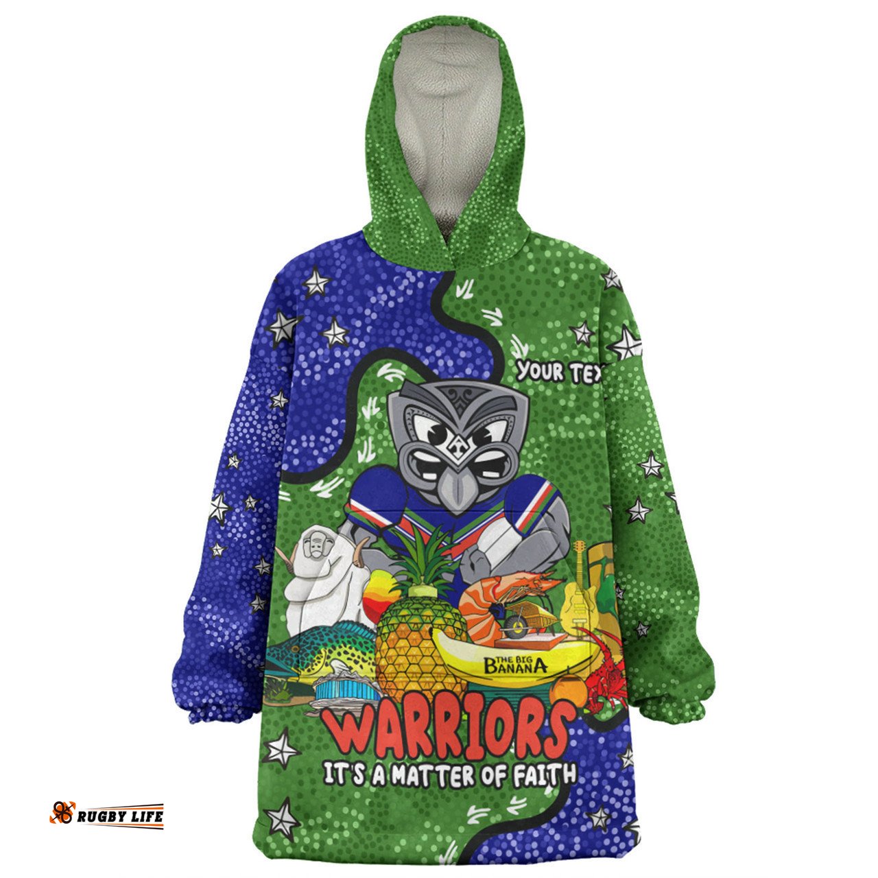 New Zealand Warriors Custom Snug Hoodie - Australian Big Things Snug Hoodie
