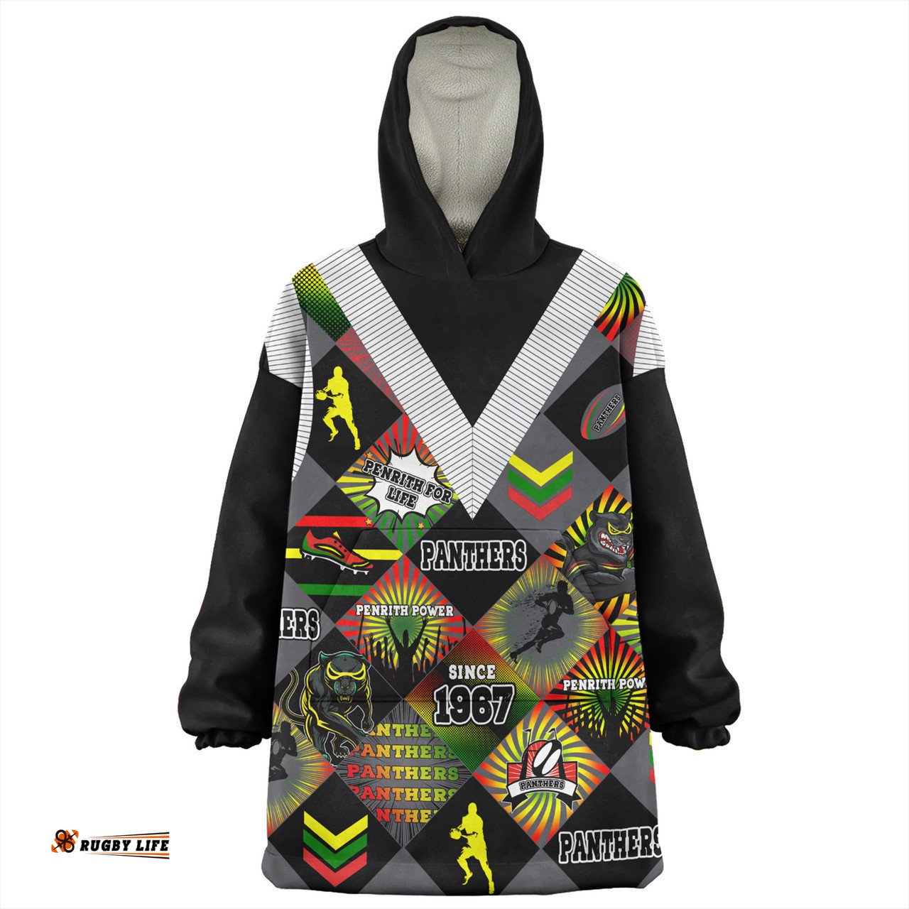 Penrith Panthers Snug Hoodie - Argyle Patterns Style Tough Fan Rugby For Life