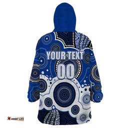 custom personalised and number north afl wearable blanket hoodie aboriginal patterns
