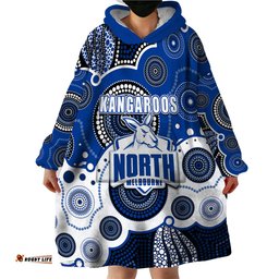 custom personalised and number north afl wearable blanket hoodie aboriginal patterns