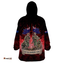 australia and new zealand anzac day wearable blanket hoodie soldiers lest we forget lt05