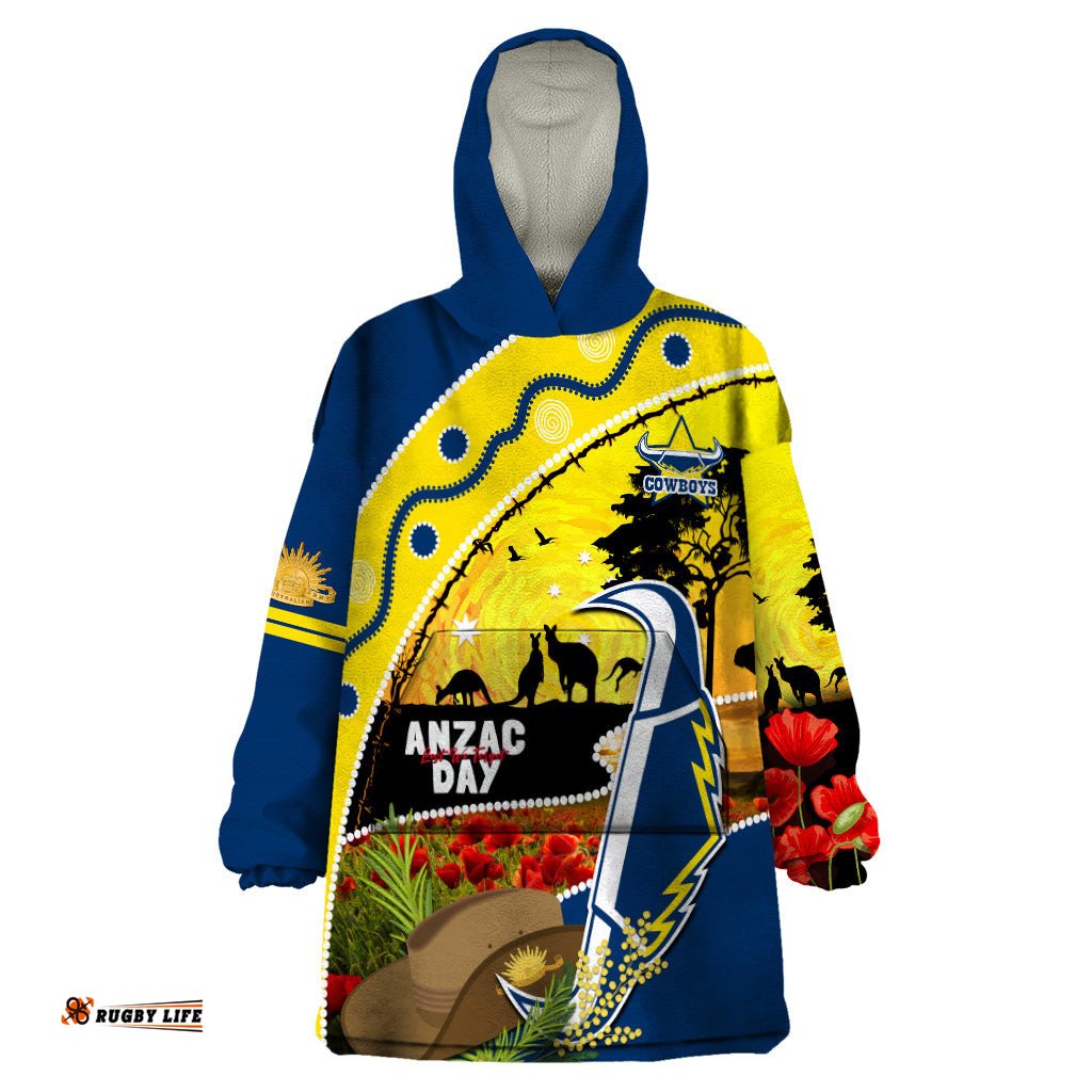 cowboys anzac day wearable blanket hoodie rosemary starring night style
