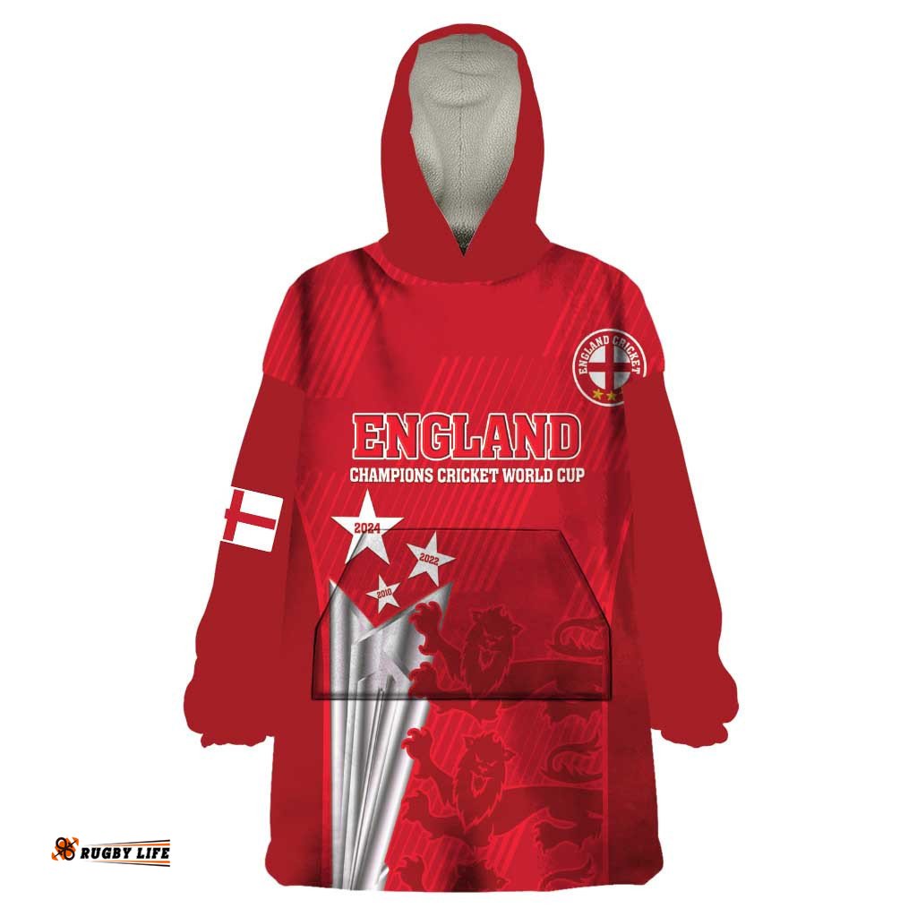 custom england cricket wearable blanket hoodie 3rd champions world cup proud