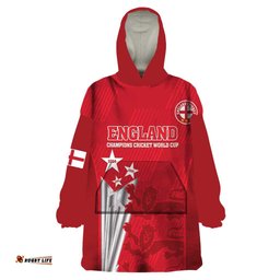 custom england cricket wearable blanket hoodie 3rd champions world cup proud